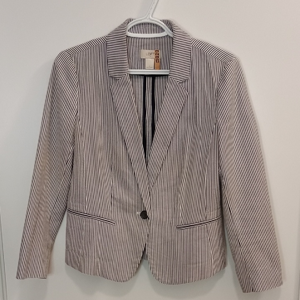 LOFT 3/4 Sleeves Striped Blazer Sz6